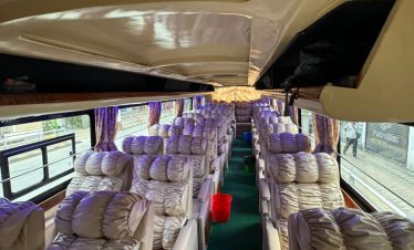 Beautiful luxury sofa bus operating from Kathmandu to Pokhara, offering a comfortable and scenic journey.