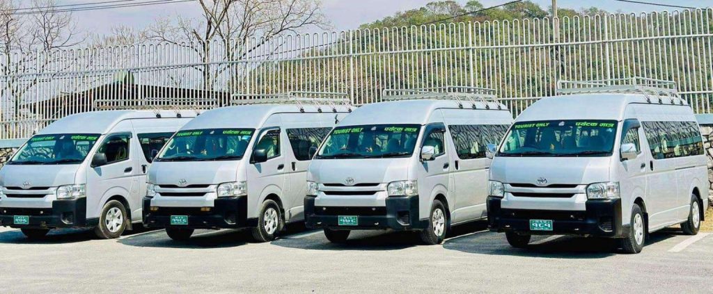 Hiace parked at Pokhara for rental